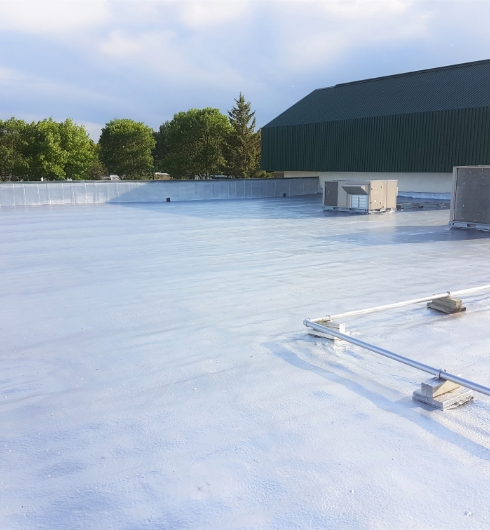 photo of spray foam roof application