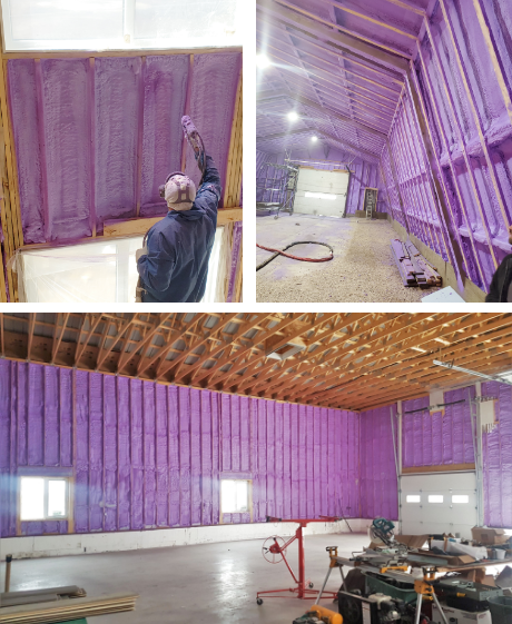 Collage of spray foam insulation jobs
