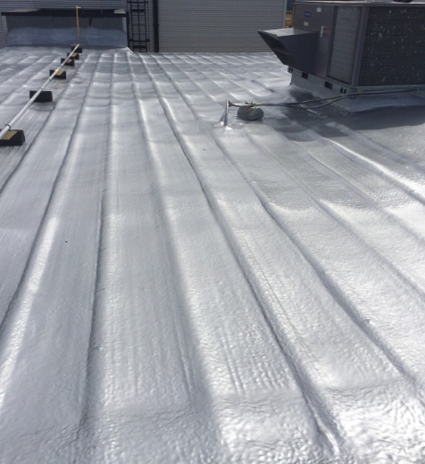 photo of spray foam metal roof