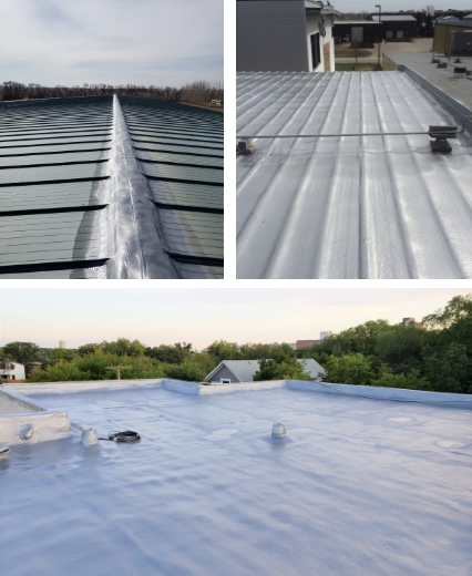 grouped photo of 3 roof projects
