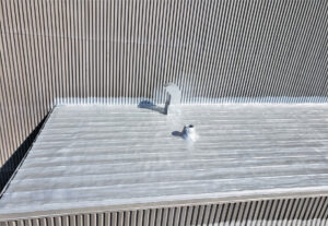 photo of metal corrugated roof work